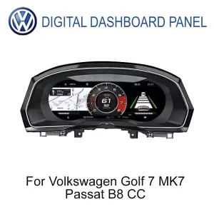 Painel de instrumentos digital Volkswagen para Golf 7 Passat B8 CC 12,3 polegadas IPS LCD vista frontal