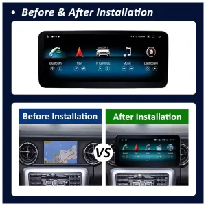 Atualize sua unidade principal Mercedes SLK W171 Android 2008-2011 NTG4.5 com CPU de 8 núcleos, 4 + 64 GB ou 6 + 128 GB, tela IPS de 12,3 ″, DSP, Wireless CarPlay e Android Auto.