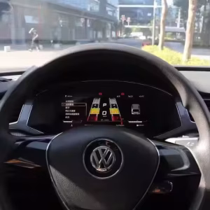 Volkswagen Passat Digital Instrument Cluster 2016–2017 6 Installed Volkswagen Passat Digital Instrument Cluster 2016 2017 showing 12.3 inch IPS LCD dashboard in cockpit