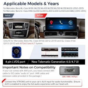 Unidade central Android do Mercedes-Benz GLE