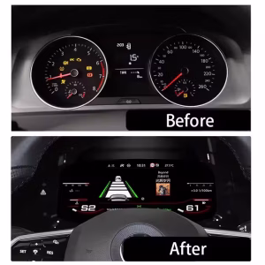 Painel digital do VW Golf Mk7: adaptação para Linux no Passat B8 e no Arteon 5 Painel de instrumentos digital da Volkswagen para os modelos Golf 7, Passat B8 e CC, com ecrã LCD IPS de 12,3 polegadas