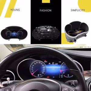 Painel digital do Mercedes C GLC 2017 W205 NTG 5.0 | 12.3″ CarPlay