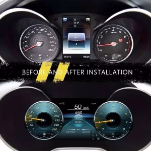Painel digital do Mercedes C GLC 2017 W205 NTG 5.0 | 12.3″ CarPlay