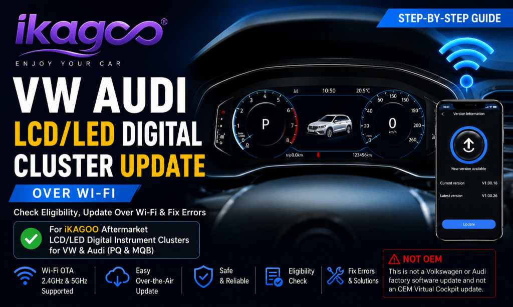 Atualização do painel digital LCD/LED da VW Audi