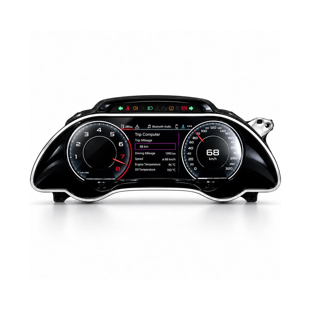 Atualize o seu Audi A5 B8 2008–2016 com um painel digital LCD de 12.3″, instalação de estilo OEM, retenção dos dados do veículo, controlos no volante e suporte iKAGOO.
