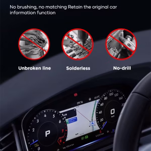 Atualização do Virtual Cockpit do Audi Q5 | Atualização para o painel digital de 12,3" (2009-2017) 7 Vista detalhada da placa do painel de instrumentos LCD do Audi A6, A7 e C7