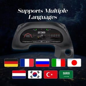 Painel digital do Nissan Patrol Y62 — Suporte multilingue