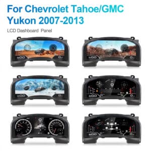 LCD digital dashboard panel screen showing digital gauge interface, displayed for Chevrolet Tahoe and GMC Yukon 2007-2013