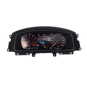 Visor do painel de instrumentos digital do cockpit virtual do VW Golf Mk7 a mostrar velocímetro e mudança