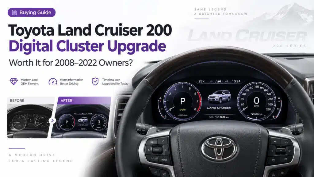 Atualização do painel digital Toyota Land Cruiser Série 200 instalada no painel J200 LC200