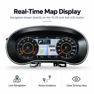 vw amarok digital cluster real time map display