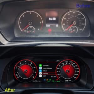 vw caddy painel digital antes depois atualizacao