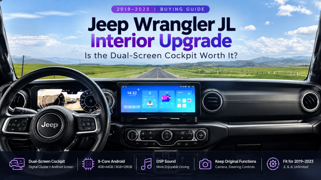 Atualização do Interior do Jeep Wrangler JL: Vale a Pena o Cockpit de Dois Ecrãs?