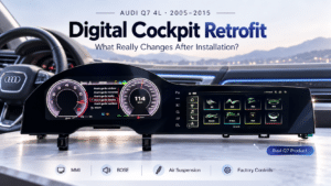 Retrofit do Cockpit Digital Audi Q7 4L – Painel de Instrumentos Original Versus Cockpit Digital iKAGOO Instalado
