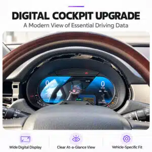 Interior Lexus GX460 com painel de instrumentos digital melhorado instalado atrás do volante original