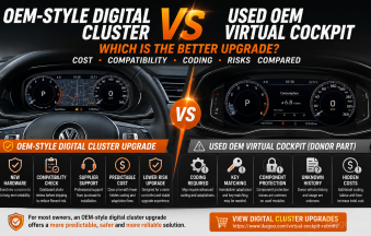 Melhor Atualização de Painel Digital: Estilo OEM vs Virtual Cockpit OEM em Segunda Mão